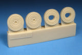 BarracudaCast 1/48 scale Bf 109G-5/G-14 Wheels, Ribbed hub Smooth Tire - BR48388