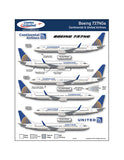 Fundekals 1/144 scale decals Boeing 737NGs Continental & United Airlines 44-012