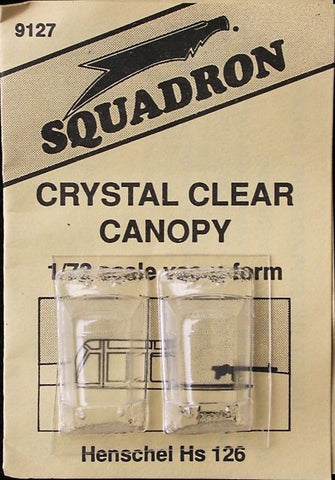 Squadron 1/72 Crystal Clear Canopy Henschel Hs 126 - #9127