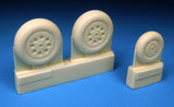 Barracuda Cast 1/48 Meteor Mk. 8 Main and Nose Wheel Set for Airfix - BR48304