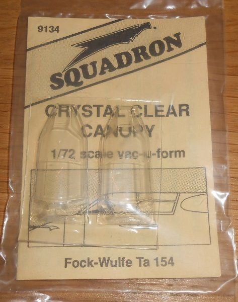 Squadron 1/72 Crystal Clear Canopy Fock-Wulfe Ta 154 - #9134 Squadron 1/72 Crystal Clear Canopy Fock-Wulfe Ta 154 - #9134