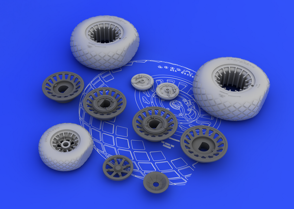 Eduard 1/32 Brassin HK Models wheels for B-25H B-25J Mitchell #632014 Eduard 1/32 Brassin HK Models wheels for B-25H B-25J Mitchell #632014