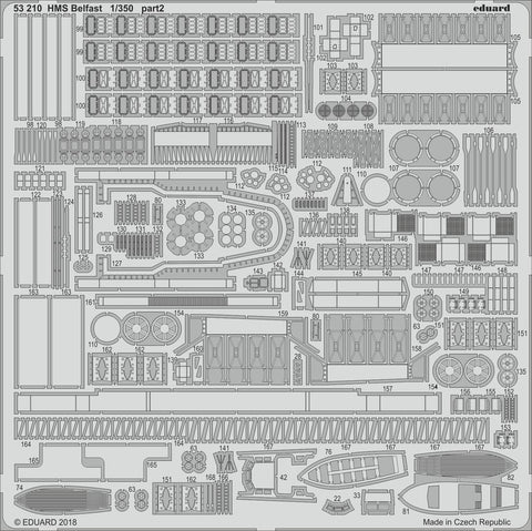 Eduard 1/350 scale photoetched detail for HMS Belfast by Trumpeter - 53210