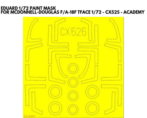 Eduard 1/72 Masks for McDonnell-Douglas F/A-18F TFace 1/72 by Academy - CX525