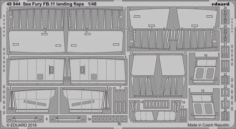 Eduard Photoetch 1/48 scale - Sea Fury FB.11 landing flaps for Airfix - 48944
