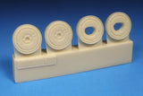 BarracudaCast 1/48 scale Bf 109G-5/G-14 Wheels, Plain Hub, Ribbed Tire - BR48389