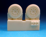 1/72 BarracudaCast BR72222 British 4-Slot 32" Wheels - Block Tread