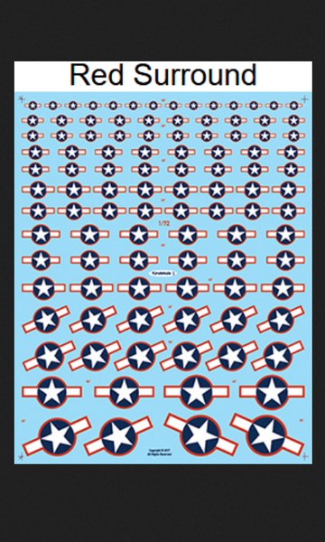 Fundekals 1/72 scale STARS AND BARS Red Surround decals - FUN72009 Fundekals 1/72 scale STARS AND BARS Red Surround decals - FUN72009