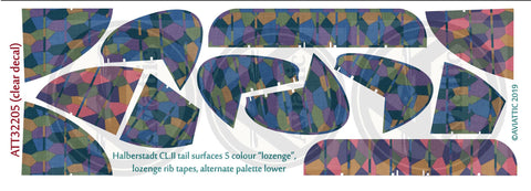 Aviattic 1/32 decal ATT32205 Halberstadt CL.II tail surfaces 5 colour “lozenge”