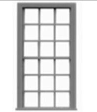 Tichy Train Group #8054 HO Scale 9/9 Double Hung Window (12 pcs)