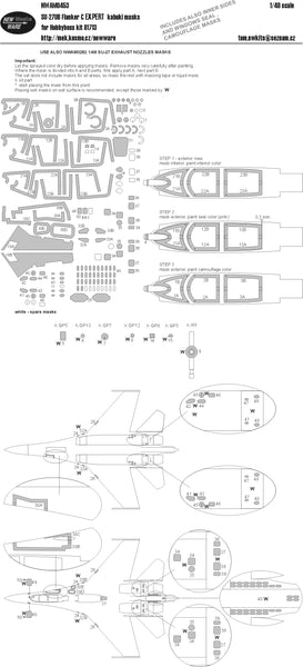 New Ware 1/48 Su-27UB Flanker C EXPERT paint masks for HobbyBoss 81713 NWAM0453 New Ware 1/48 Su-27UB Flanker C EXPERT paint masks for HobbyBoss 81713 NWAM0453