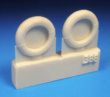 BarracudaCast 1/48 scale Bf 109G-5/G-14 Wheels, Ribbed hub Smooth Tire - BR48388
