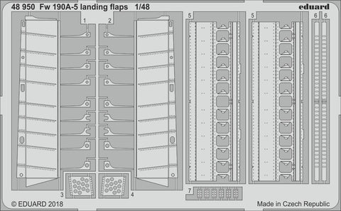 Eduard 1/48 photoetched detail for Fw 190A-5 landing flaps by Eduard - 48950