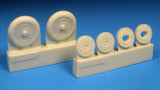 BarracudaCast 1/48 scale Bf 109G-5/G-14 Wheels, Plain Hub, Smooth Tire - BR48390