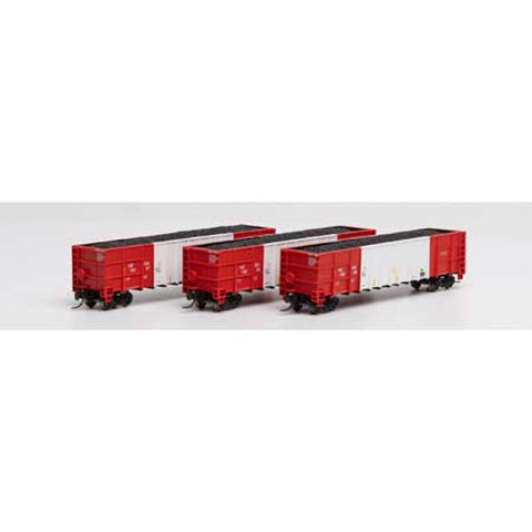 Athearn ATH3841 N Scale Thrall High Side Gondola/Load, Herzog/White #1(3 pk)