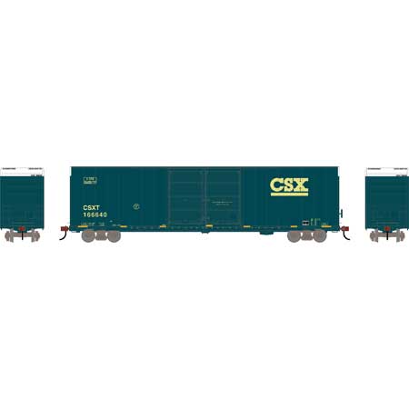 ATHEARN ATH90570 HO Scale RTR FMC 60' DD/SS Hi-Cube Box, CSX #166640