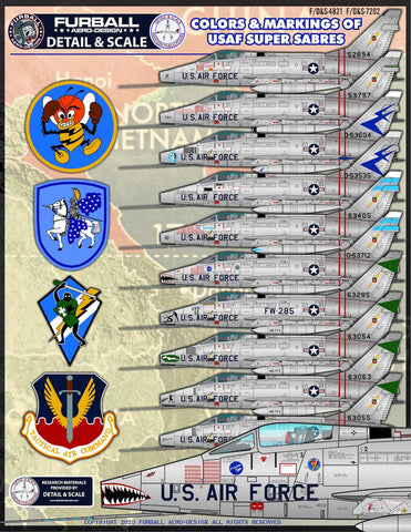 Furball 1/72 decals Colors & Markings of USAF Super Sabres - FDS7202