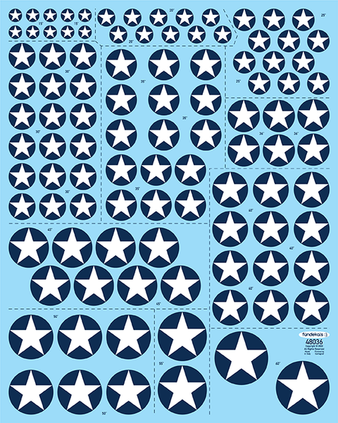 Fundekals 1/48 decals US National Insignias 1942-1943 - FUN48036 (Aircraft) Fundekals 1/48 decals US National Insignias 1942-1943 - FUN48036 (Aircraft)