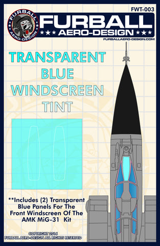 Furball 1/48 MIG-31 Blue Winscreen Tint Film for the AMK Kit - FWT003