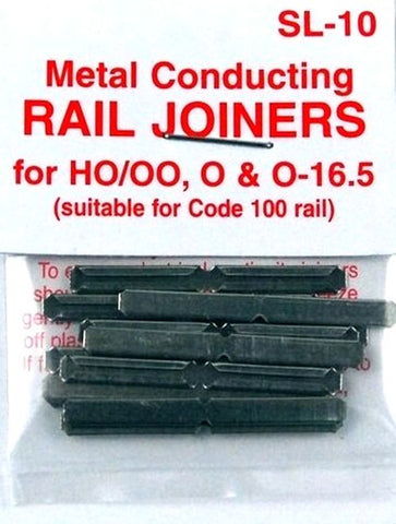 Peco #SL-10 HO/OO, O & O-16.5 Rail Joiners - For Code 100 Rail (3 packs)