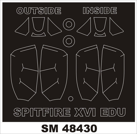 Montex 1/48 canopy masks for the Eduard Spitfire XVI (Bubble-top) kit - SM48430