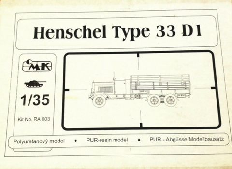 CMK 1/35 Scale Henschel Type 33 D1 resin kit - RA 003