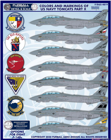 Furball 1/48 decals Colors & Markings of US Navy F-14 Tomcats Pt.10 - FDS4819