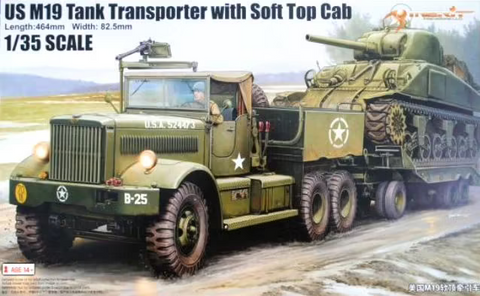 Merit 1/35 scale U.S. M19 Tank Transporter with Soft Top Cab - 63502