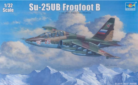 Trumpeter 1/32 Scale Su-25UB Frogfoot B plastic kit #02277 - New Old Stock