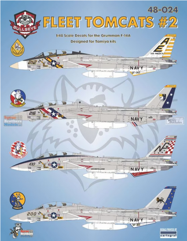 Bullseye Model Aviation 1/48 Decals F-14A Tomcat Fleet Tomcats #2 - 48024