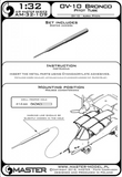 Master Model 1/32 Scale OV-10 Bronco - Pitot Tube - AM32109 x 3 sets