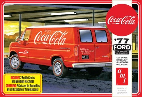 AMT 1/25 scale 1977 Ford Delivery Van w/Coca-Cola Machine model kit #1173M/12