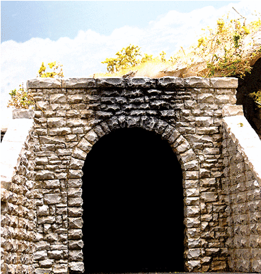 Chooch Ent. #8360 HO Scale Single-Track Random Stone Tunnel Portal - 5 x 4-3/4"