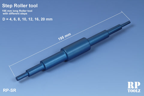 RP Toolz Step roller tool length 195mm Diam: 4, 6, 8, 10, 12, 15, 20 mm -RP-SR