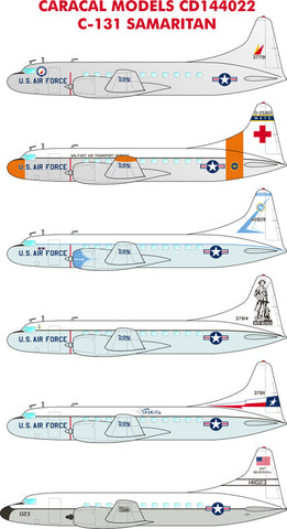 Caracal 1/144 decals C-131 Samaritan for Roden CV-340 kits - CD144022