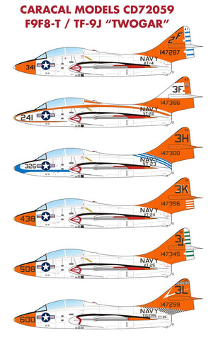Caracal Models 1/72 decal USN F9F8-T / TF-9J Twogar for Sword kit - CD72059