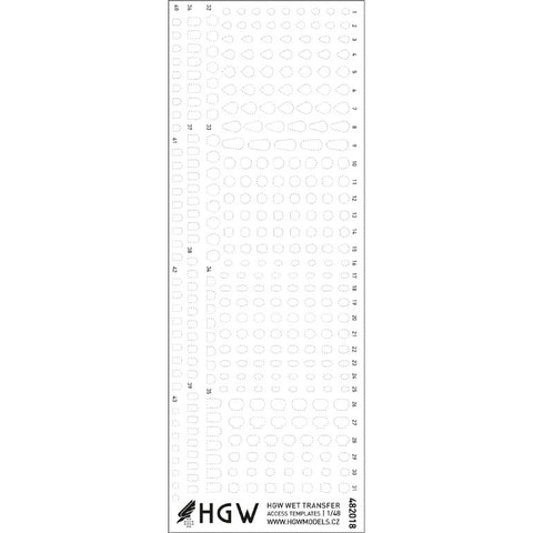 HGW 1/48 Access Templates Positive Rivets - #482018