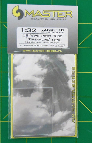 Master Model 1/32 US WWII pitot tube Streamline type F-2 Buffalo, F4F-3 Wildcat