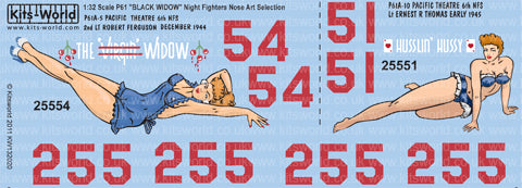 Kits-World 1/32 decals P-61B Black Widow Night Fighter Husslin Hussy - 132020 Kits-World 1/32 decals P-61B Black Widow Night Fighter Husslin Hussy - 132020