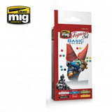 Ammo Mig Jimenez 6 jars 17ml each Figure Set - Basic Colors Acrylics - AMIG7027