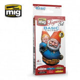 Ammo Mig Jimenez 6 jars 17ml each Figure Set - Basic Colors Acrylics - AMIG7027