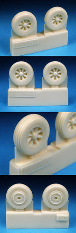 1/72 BarracudaCast Spitfire 3 Slot Wheels - Circumferential Tread-BR72107