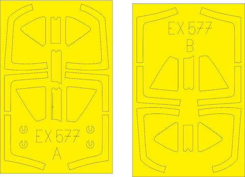 Eduard 1/48 Scale Mask for Harrier T.2/ T.4/ T.8 TFace by Kinetic Model - EX577