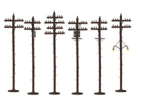 Lionel O Gauge 6-37939 Telephone Poles Assorted some w/Transformers & Lights Lionel O Gauge 6-37939 Telephone Poles Assorted some w/Transformers & Lights
