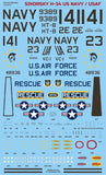 Caracal 1/48 decal Sikorsky H-34 US Navy/USAF Gallery CD48031