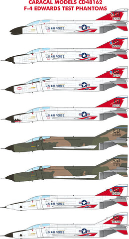 Caracal 1/48 decal CD48162 - F-4 Edwards Test Phantoms for the Zoukei-Mura kit