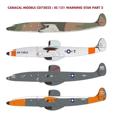 Caracal 1/72 decals EC-121 Warning Star Pt 2 for Heller - CD72022