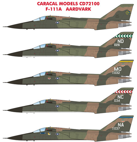 Caracal 1/72 decals CD72100 - F-111A Aardvark markings