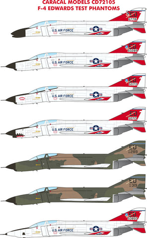 Caracal Models 1/72 decals CD72105 - F-4 "Edwards Test Phantoms" for Hasegawa
