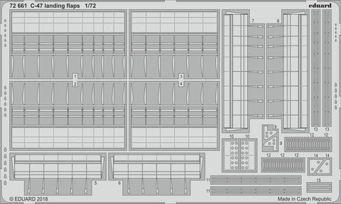 Eduard Photoetch set 1/72 scale - C-47 landing flaps for Hobby Boss - 72661